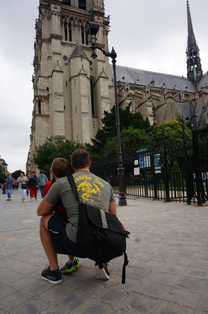 Talking architecture with my bud outside Notre Dame